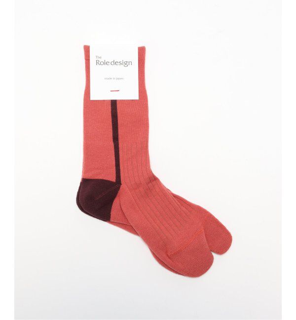EDIFICE「THE ROLE DESIGN (ザ ロールデザイン) SIDE LINE SOX WOMENS RLD-666-239014」|ソックス|オレンジ