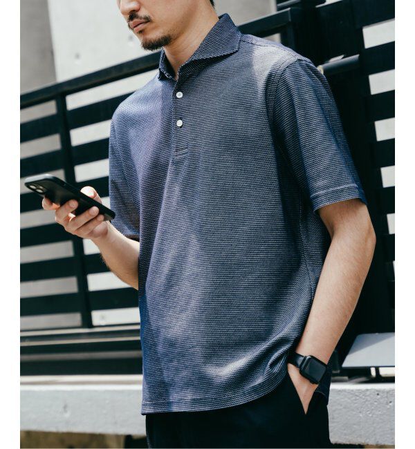 EDIFICE「《追加》"吸水速乾＆高通気機能" COOLMAX ハニカムボーダー ポロシャツ」|ポロシャツ|