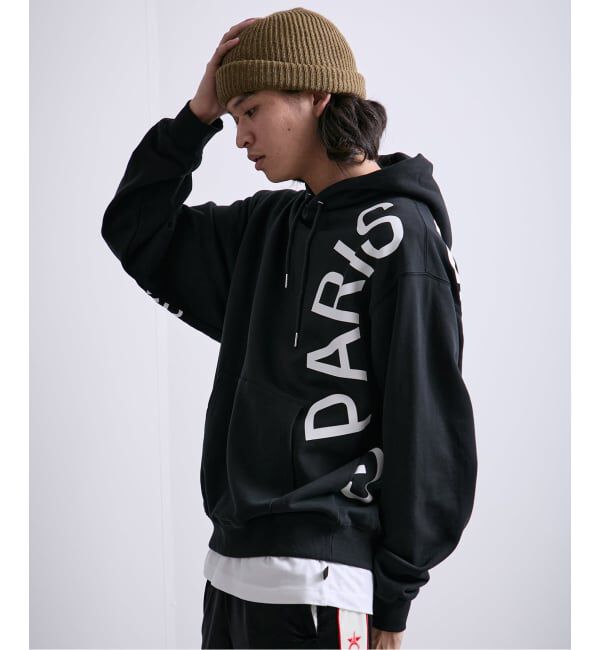 Paris Saint-Germain「【Paris Saint-Germain / パリ・サン＝ジェルマン】 JP Logo Printed Hoodie」|パーカー|ブラック