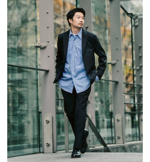 417 EDIFICE「ドライストレッチツイル セットアップ &rdquo;ジャケット1点+パンツ1点&rdquo; の2点セット」|スーツ|ブラック