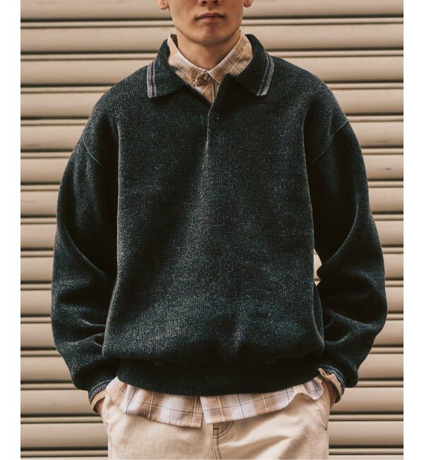 417 EDIFICE「モールニットポロシャツ」|ポロシャツ|ブラック A