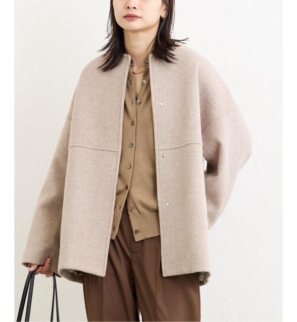 JOURNAL STANDARD「《追加》スーパー140ビーバーノーカラーショートコート」|ノーカラーコート|