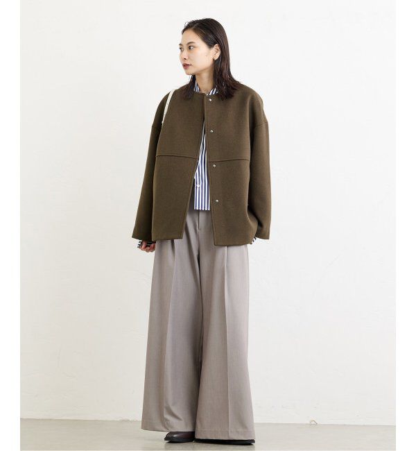 JOURNAL STANDARD「《追加》スーパー140ビーバーノーカラーショートコート」|ノーカラーコート|