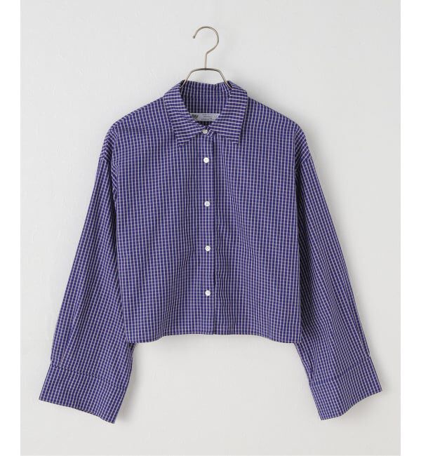 JOURNAL STANDARD「コンパクトコットン クロップドシャツ」|シャツ・ブラウス|サックスブルー