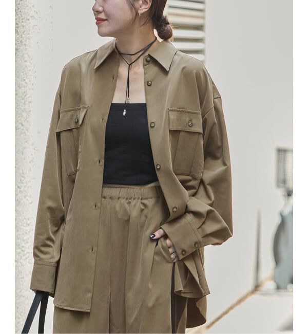 JOURNAL STANDARD「Vintage Twill BK Slit シャツ」|シャツ・ブラウス|カーキ