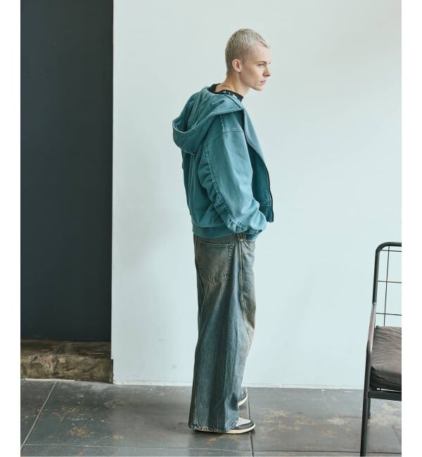 JOURNAL STANDARD「ラウンド スリーブ アシッド ジップ パーカー」|パーカー|