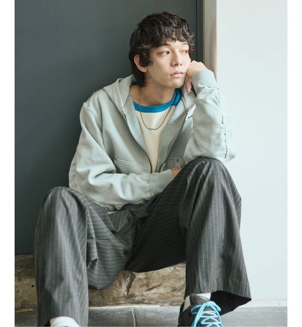 JOURNAL STANDARD「ラウンド スリーブ アシッド ジップ パーカー」|パーカー|