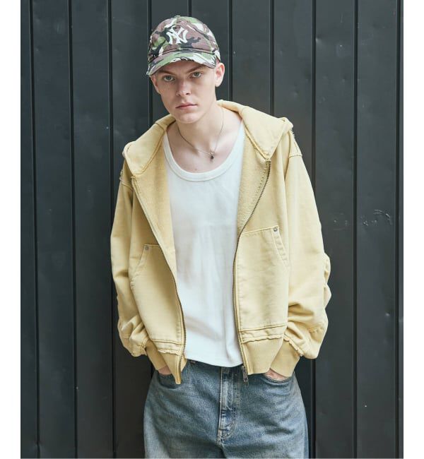 JOURNAL STANDARD「ラウンド スリーブ アシッド ジップ パーカー」|パーカー|マスタード