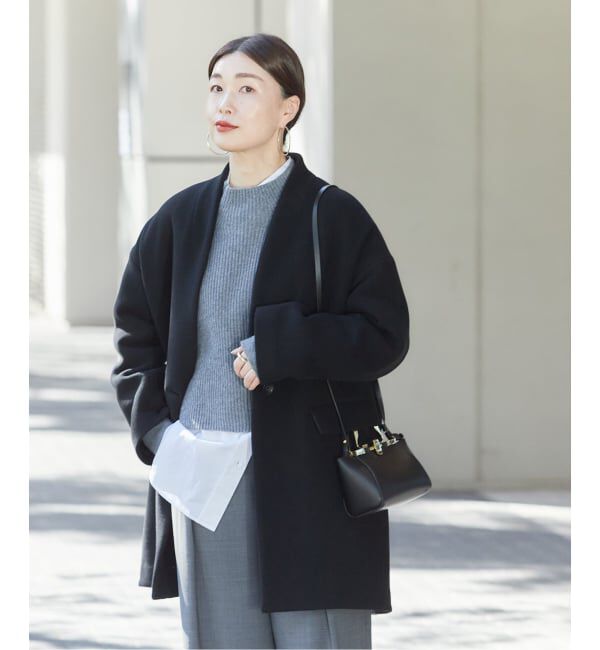 journal standard L'essage「《追加》SUPER140S/GIOLICA コクーンコート」|ノーカラーコート|