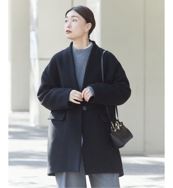 journal standard L'essage「《追加》SUPER140S/GIOLICA コクーンコート」|ノーカラーコート|