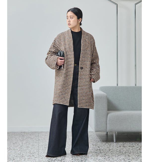 journal standard L'essage「《追加》SUPER140S/GIOLICA コクーンコート」|ノーカラーコート|