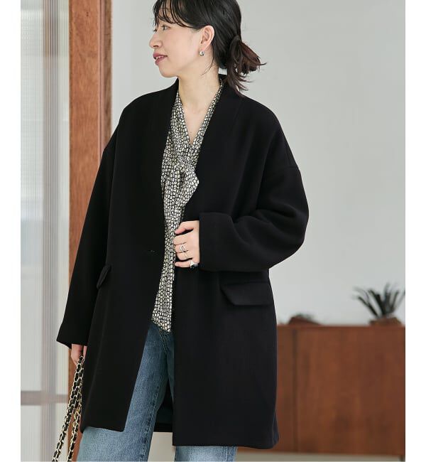 journal standard L'essage「《追加》SUPER140S/GIOLICA コクーンコート」|ノーカラーコート|