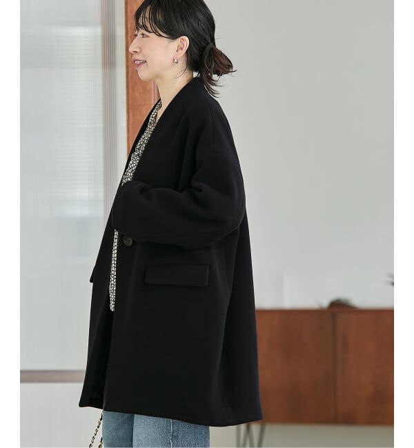 journal standard L'essage「《追加》SUPER140S/GIOLICA コクーンコート」|ノーカラーコート|