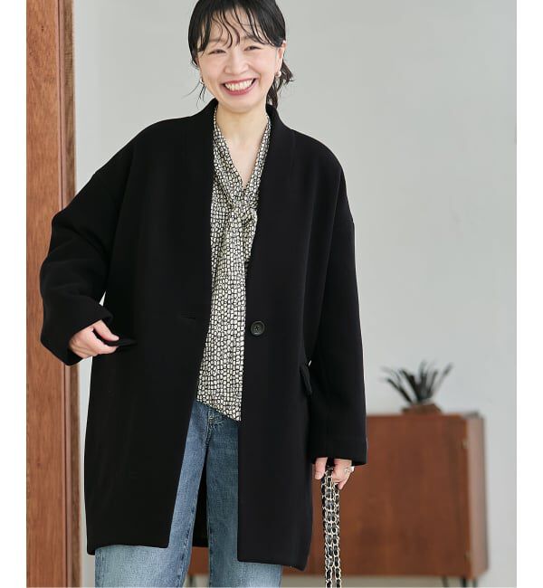 journal standard L'essage「《追加》SUPER140S/GIOLICA コクーンコート」|ノーカラーコート|