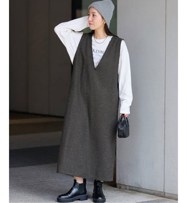 JOURNAL STANDARD relume「ヘリンボンジャンパースカート」|ワンピース|