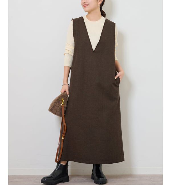 JOURNAL STANDARD relume「ヘリンボンジャンパースカート」|ワンピース|ブラウン