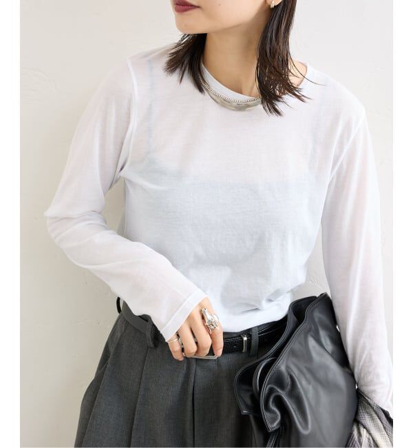 JOURNAL STANDARD「クルーネックコンパクトシアーロングT」|Tシャツ・カットソー|