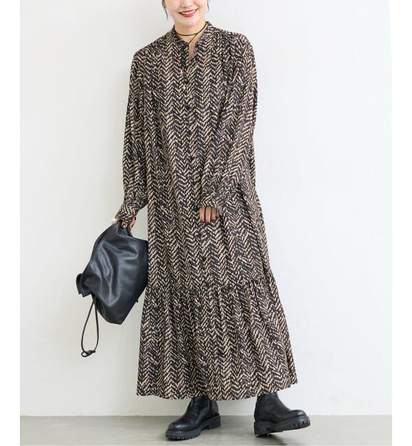 JOURNAL STANDARD「《WEB限定追加》ランダムヘリンボーンプリントワンピース」|ワンピース|