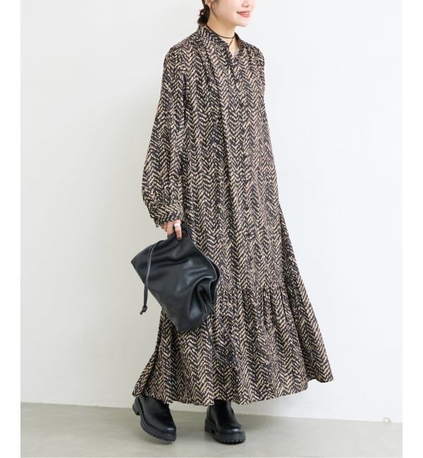 JOURNAL STANDARD「《WEB限定追加》ランダムヘリンボーンプリントワンピース」|ワンピース|