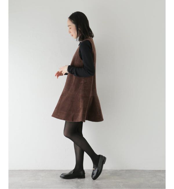 journal standard L'essage「【GANNI/ガニー】 Seersucker Corduroy V-neck Mini Dr」|ワンピース|