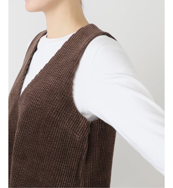 journal standard L'essage「【GANNI/ガニー】 Seersucker Corduroy V-neck Mini Dr」|ワンピース|