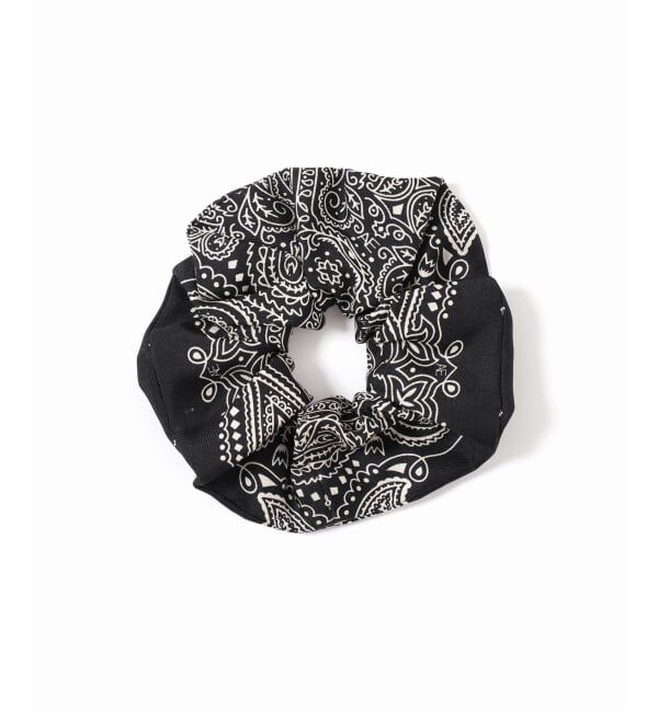 journal standard L'essage「《追加予約》【AENEIS/エネス】MINIMAL BANDANA SILK SCRUNCHIE：シュシュ」|その他|ブラック