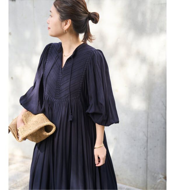 JOURNAL STANDARD「《予約》インディアクロスエンブロイダリーワンピース」|ワンピース|ネイビー