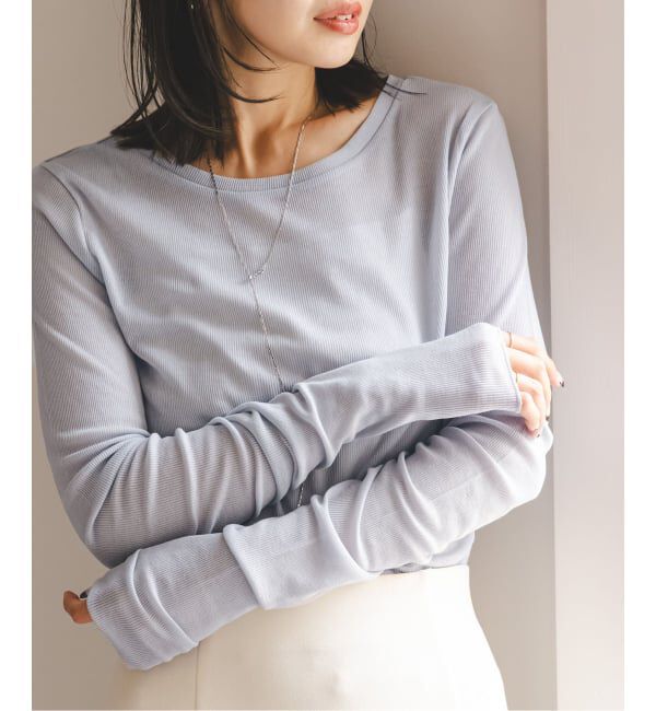 NOBLE「《追加3》シアーテレコロングスリーブプルオーバー」|Tシャツ・カットソー|