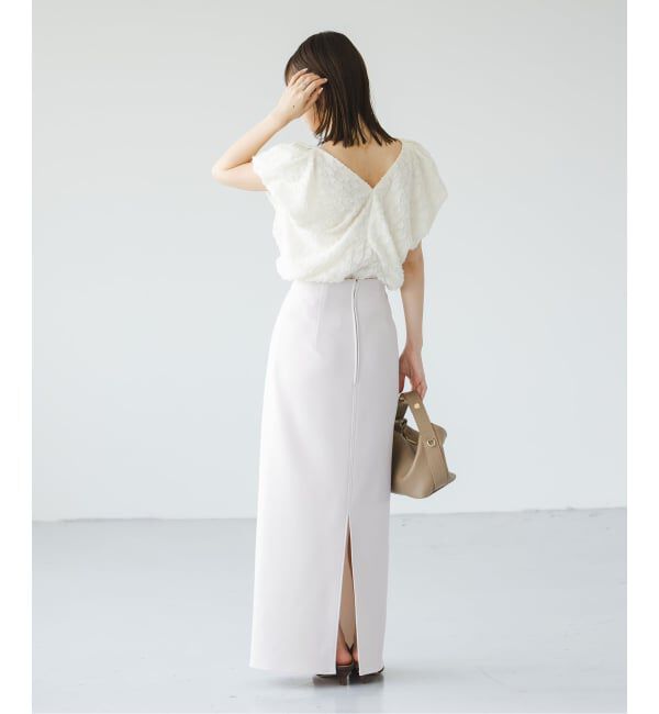 NOBLE「《追加》【洗える】コンフォートジャージーライクタイトスカート 5」|スカート|