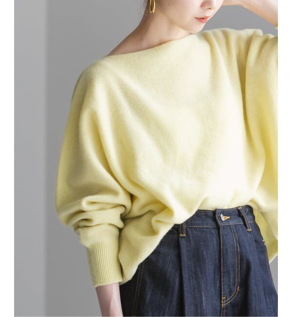 NOBLE「《WEB・一部店舗限定追加2》ファインウールドルマンプルオーバー」|ニット・セーター|イエロー B