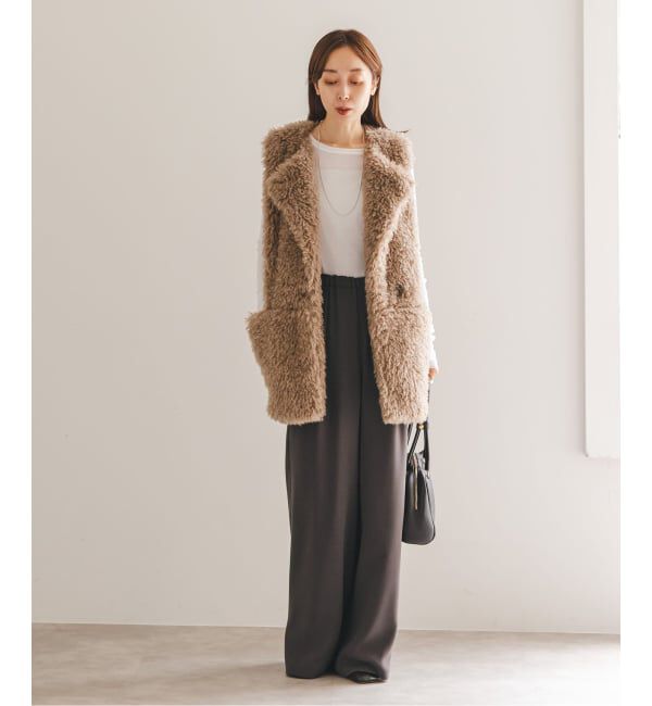 NOBLE「《追加》【洗える】ライトジョーゼットドレープパンツ」|スラックス|