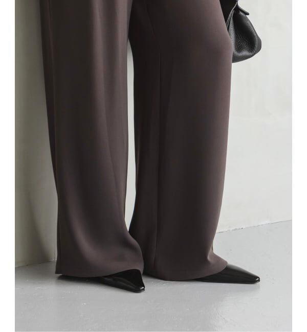 NOBLE「《追加》【洗える】ライトジョーゼットドレープパンツ」|スラックス|