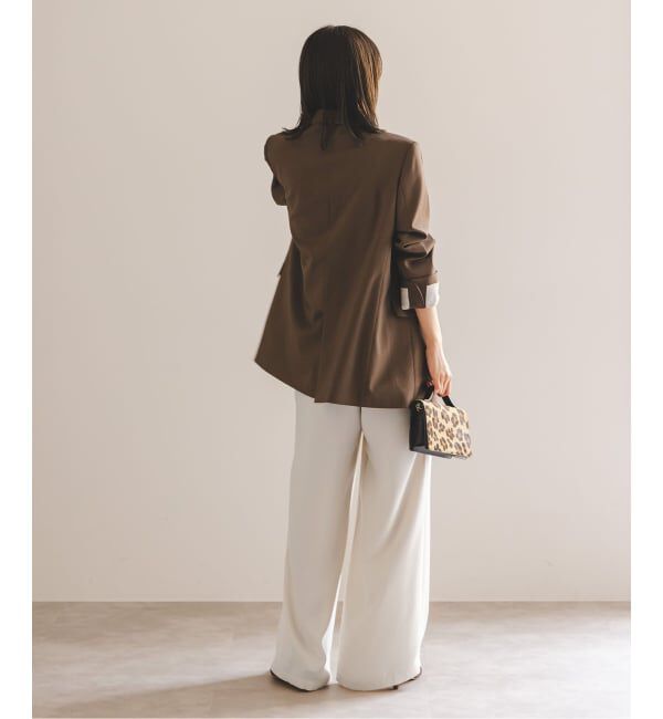 NOBLE「《追加》【洗える】ライトジョーゼットドレープパンツ」|スラックス|