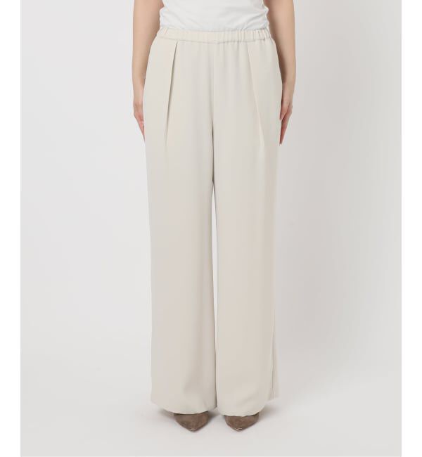 NOBLE「《追加》【洗える】ライトジョーゼットドレープパンツ」|スラックス|