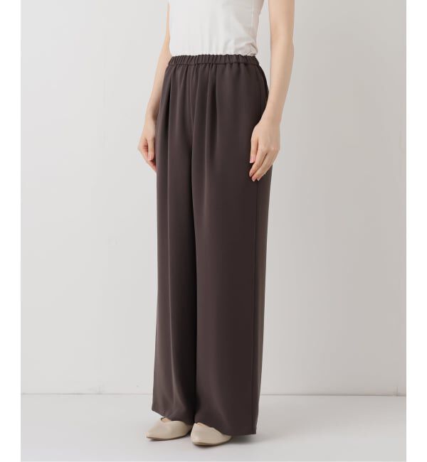 NOBLE「《追加》【洗える】ライトジョーゼットドレープパンツ」|スラックス|