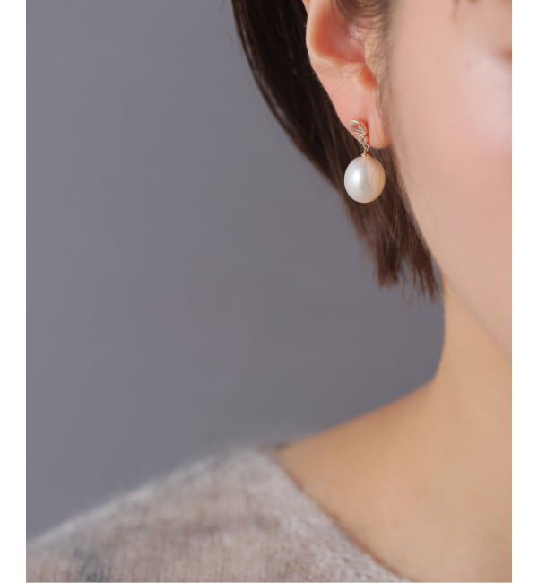 Lilas by Spick&Span「バロックパール*ホワイトトパーズピアス K10（両耳）」|ピアス|