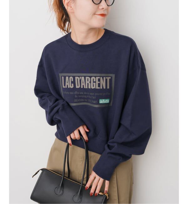 Spick and Span「La Hutte / ラ ユット 別注クロップスウェット*」|スウェット・ジャージ|ネイビー