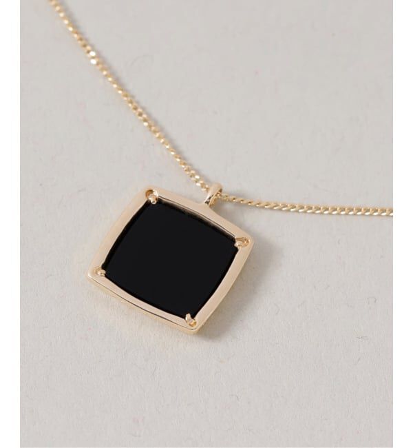 Lilas by Spick&Span「スライスオニキススクエアネックレス K10」|ネックレス|