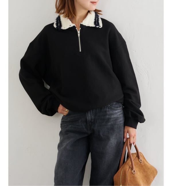 U by SPICK&SPAN「KIJUN/キジュン Crochet Collar Half Zip-Up Pullover」|スウェット・ジャージ|