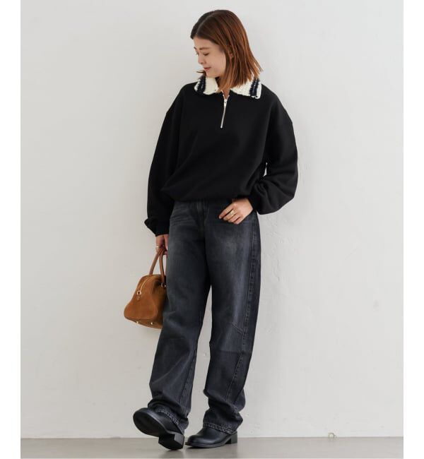 U by SPICK&SPAN「KIJUN/キジュン Crochet Collar Half Zip-Up Pullover」|スウェット・ジャージ|