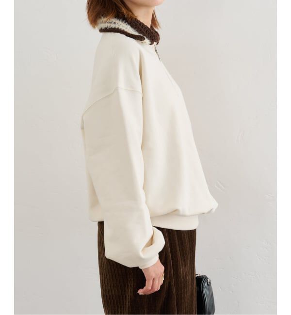 U by SPICK&SPAN「KIJUN/キジュン Crochet Collar Half Zip-Up Pullover」|スウェット・ジャージ|