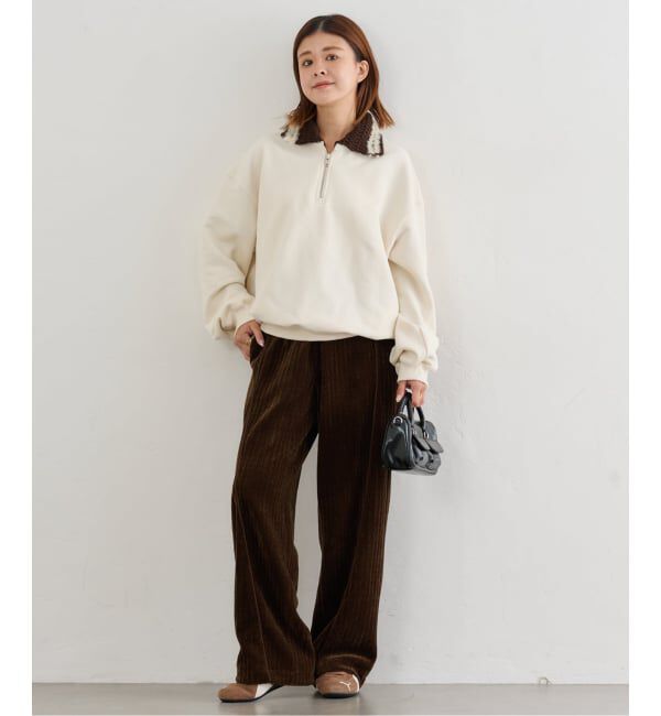 U by SPICK&SPAN「KIJUN/キジュン Crochet Collar Half Zip-Up Pullover」|スウェット・ジャージ|