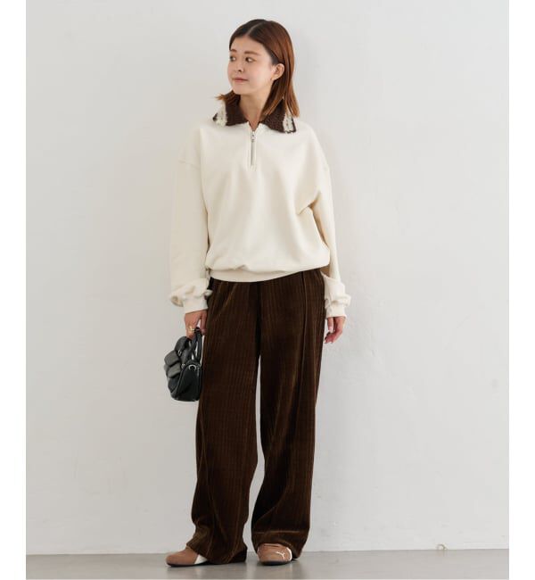 U by SPICK&SPAN「KIJUN/キジュン Crochet Collar Half Zip-Up Pullover」|スウェット・ジャージ|