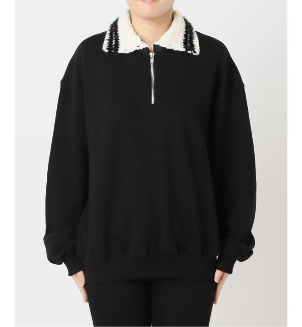 U by SPICK&SPAN「KIJUN/キジュン Crochet Collar Half Zip-Up Pullover」|スウェット・ジャージ|