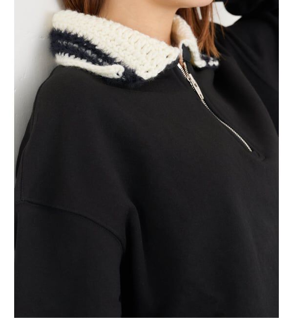 U by SPICK&SPAN「KIJUN/キジュン Crochet Collar Half Zip-Up Pullover」|スウェット・ジャージ|