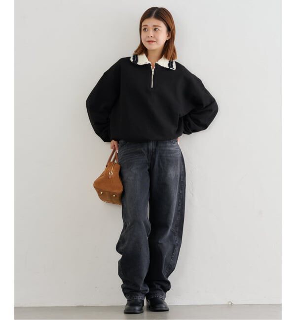 U by SPICK&SPAN「KIJUN/キジュン Crochet Collar Half Zip-Up Pullover」|スウェット・ジャージ|