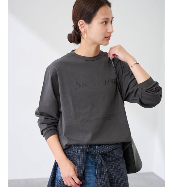 FRAMeWORK「ロゴロンT(LIVELY)」|Tシャツ・カットソー|グレー