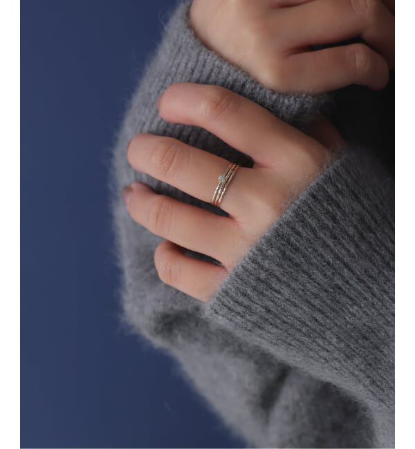 Lilas by Spick&Span「10thテクスチャー3本ダイヤリング K10」|リング|