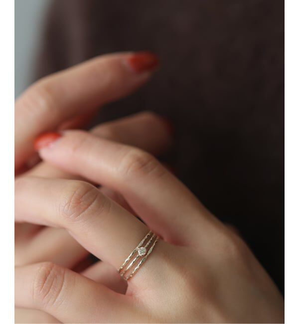 Lilas by Spick&Span「10thテクスチャー3本ダイヤリング K10」|リング|