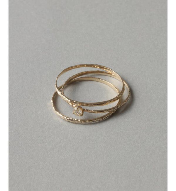 Lilas by Spick&Span「10thテクスチャー3本ダイヤリング K10」|リング|